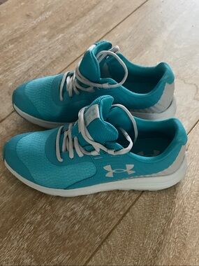 Under Armour Kids Teal and White Athletic Sneakers